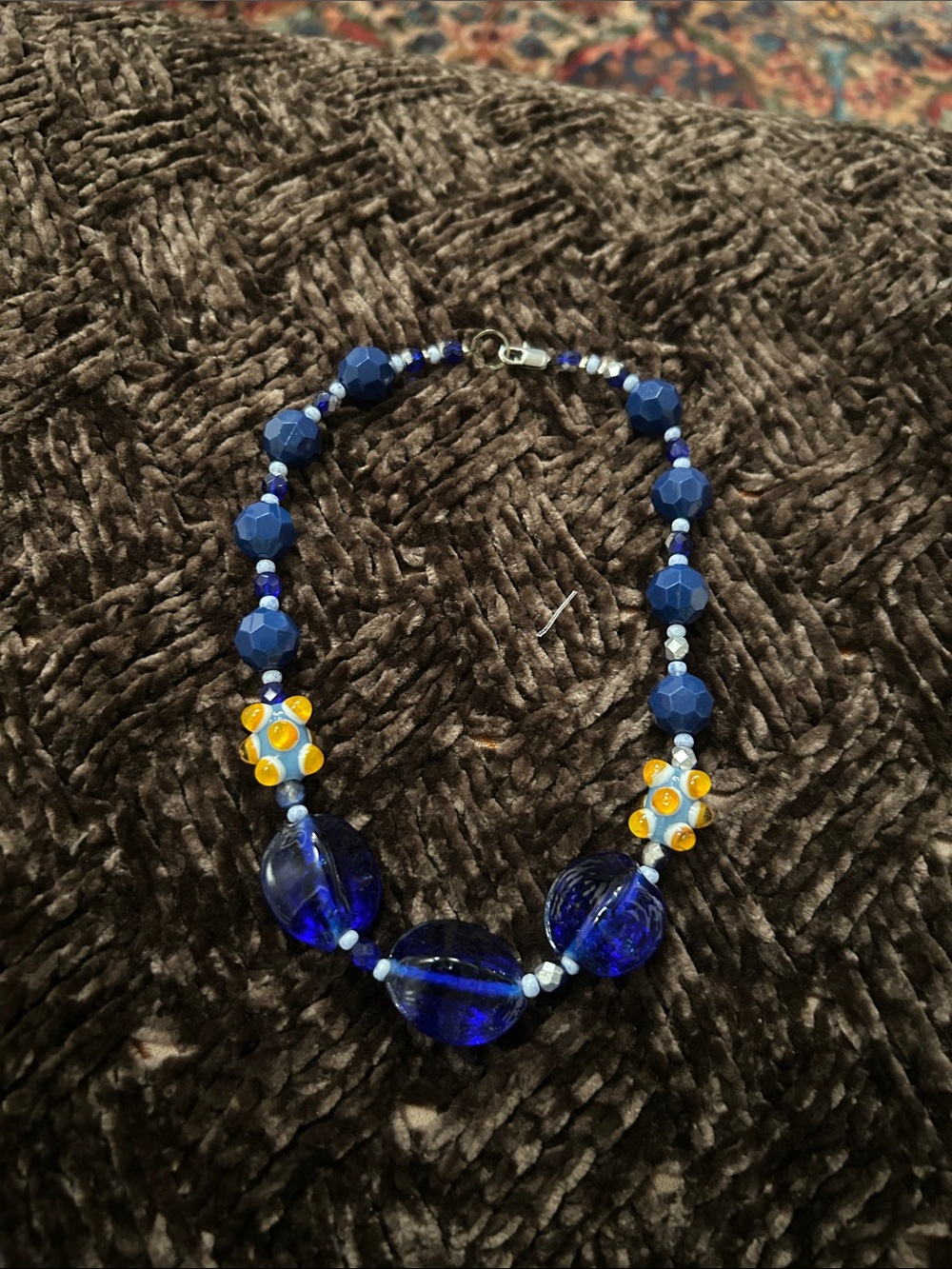 Dark Blue Whimsical Necklace